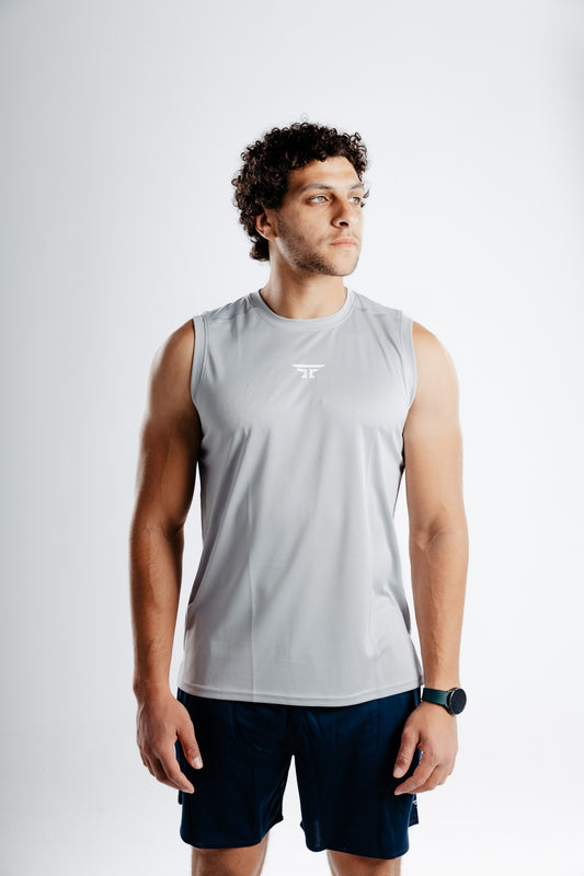 Runic Tank top Wide shoulder Grey