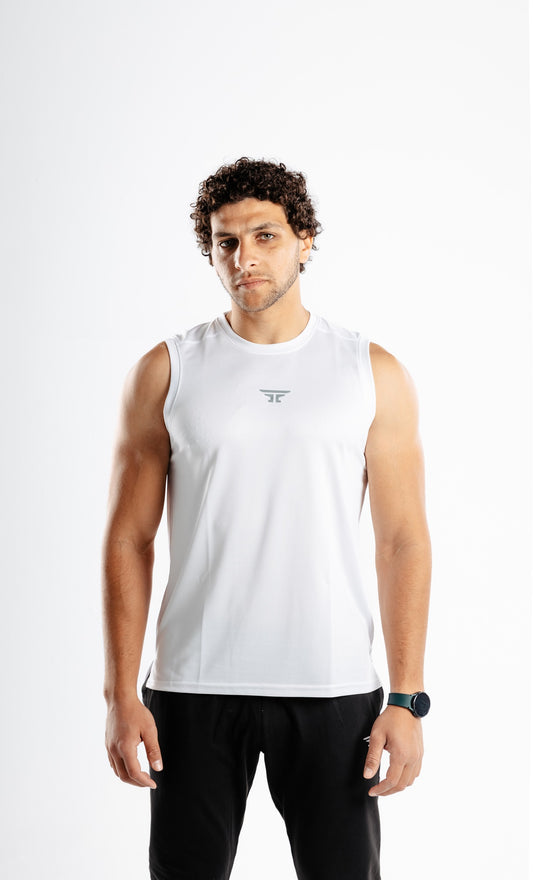 Runic Tank top Wide shoulder White