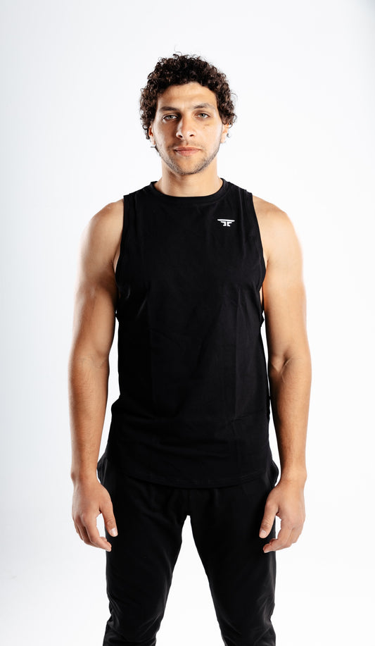 Runic Drop Arm Tank top Black