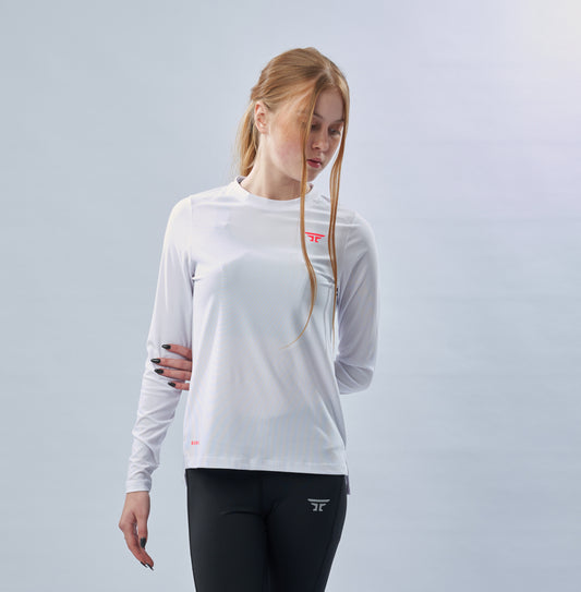 Runic women's long sleeve T-shirt white